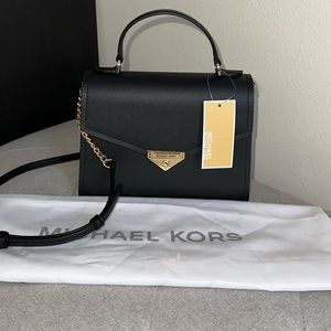 Michael Kors Grace MD TH Satchel black handle or cross body